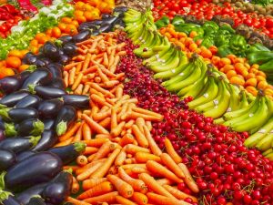 An image of fruits and vegetables to discuss how being healthier feels way better than being the perfect weight.