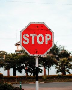 An image of a stop sign to talk about how to stop and take a moment to evaluate things before you become stressed.