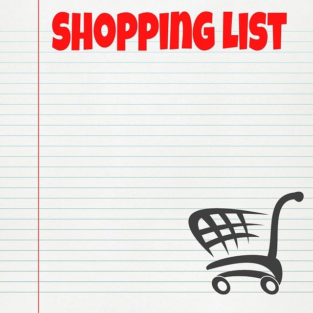 An image of a shopping list to talk about the importance of planning your grocery list ahead of time.