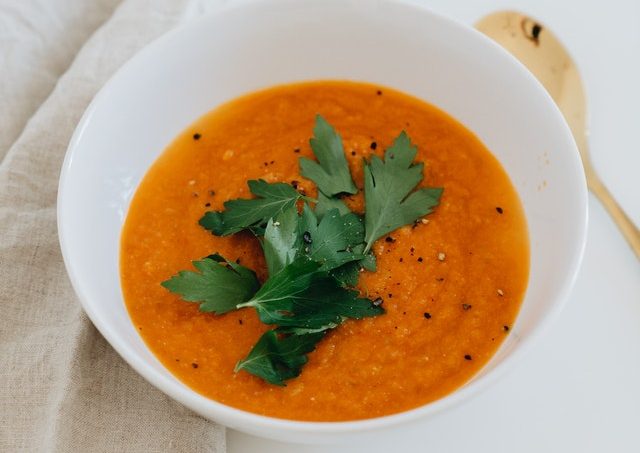 Soup as an example of a meal that is great to freeze and eat at a later time.