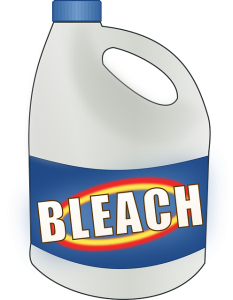 An image of bleach to talk about toxic chemical cleaners and how chlorine is one of the worst toxins.