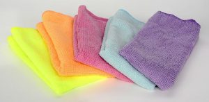 An image of cleaning cloths to talk about Norwex cleaning products as a replacement for chemical cleaners.