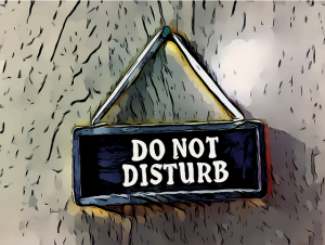 An image of a do not disturb sign to talk about how you can use the do not disturb settings on your phone.