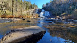 An image of a waterfall to talk about how I am choosing to focus on the goals I have achieved (moving to a place with more adventures) vs the goals I have yet to accomplish. 