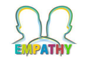 An image of two people's silhouettes intersecting to talk about how people can improve upon empathy. 