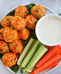 Whole30 Slow Cooker Buffalo Chicken Meatballs