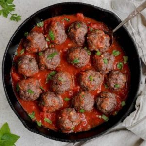 Easy Baked Bison Meatballs (Gluten Free)