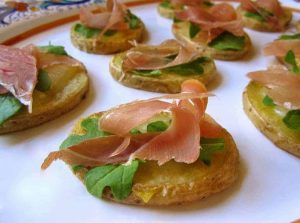 Prosciutto di San Daniele, Truffle Cheese and Potato Appetizers 