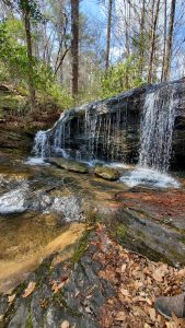 An image of a waterfall to talk about meditation and how you can develop mindfulness just by enjoying the peacefulness and beauty of nature. 