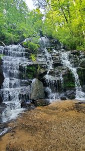 Image of a waterfall to talk about the peace you get from being mindful. 